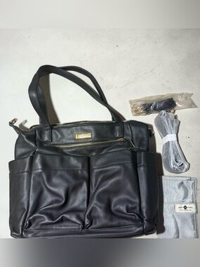 Miss Fong Classic Black Baby Bag Tote/backpack with Front Pockets